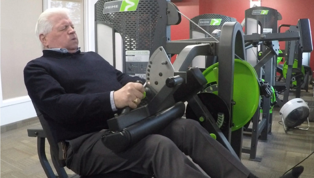 man working out in gym